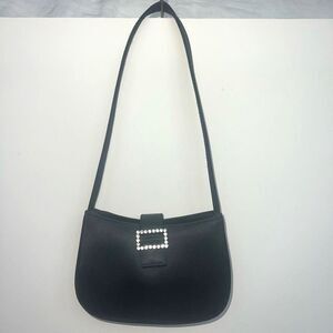 Super Cute Mini Black Shoulder Bag - Rhinestone Buckle - Never Used